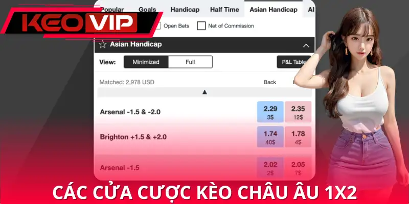 Các cửa cược kèo châu âu đơn giản nhất